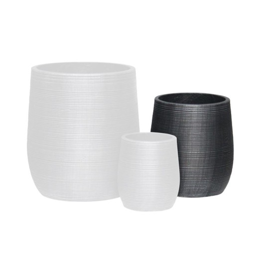 FLOWER POT-16 Φ33x37cm, Cement Απόχρωση Anthracite Ανθρακί