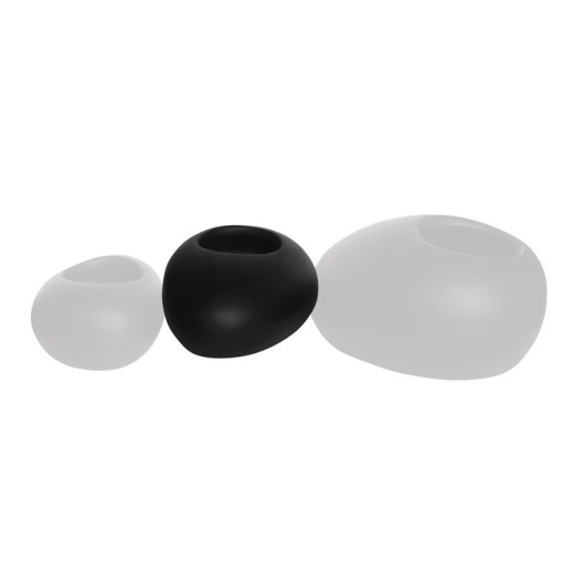 FLOWER POT-ROCK 50x32x19cm, Cement Απόχρωση Black Μαύρο