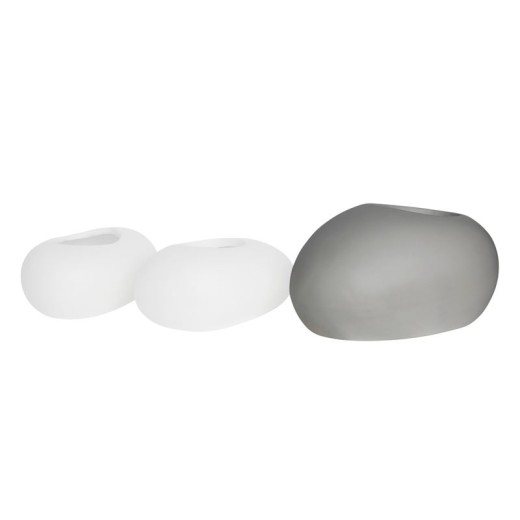 FLOWER POT-ROCK 56x43x29cm, Cement Απόχρωση White Άσπρο