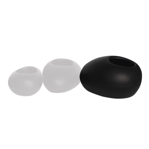 FLOWER POT-ROCK 56x43x29cm, Cement Απόχρωση Black Μαύρο