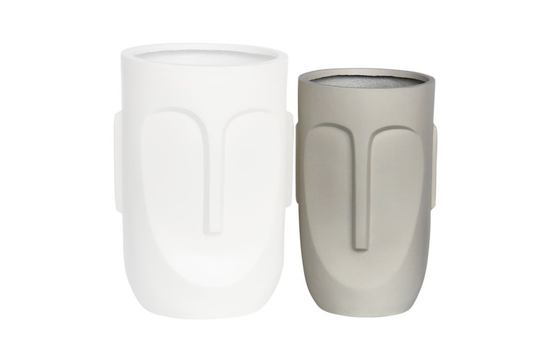 FLOWER POT-TOTEM Φ32x52cm, Cement Απόχρωση Sand Μπεζ-Tortora-Sand-Cappuccino