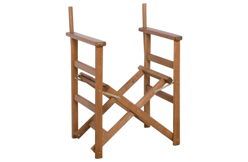 Σκηνοθέτη Σκελετός Πολυθρόνας Οξιά, Βαφή Εμποτισμού Μελί, Πτυσσόμενη Καρυδί