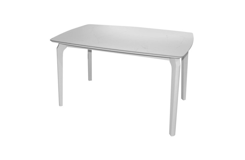 DALIN Τραπέζι Τραπεζαρίας- Κουζίνας, Ξύλο Άσπρο-Επιφάνεια Sintered Stone White Marble