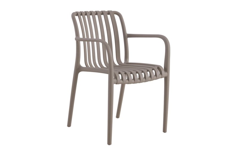 MODA Πολυθρόνα Στοιβαζόμενη PP - UV Protection Απόχρωση Mocha Μπεζ-Tortora-Sand-Cappuccino