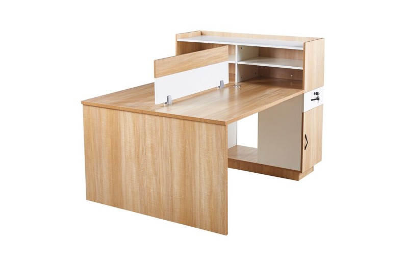WORKSTATION Γραφείο - Σταθμός Εργασίας 2 Θέσεων, Melamine Απόχρωση Sonoma-Άσπρο Φυσικό