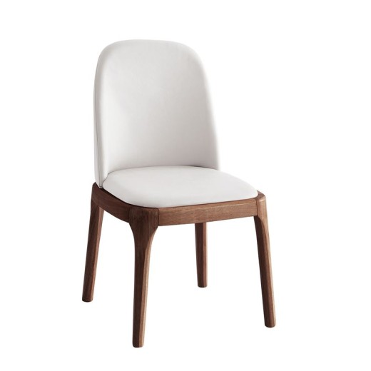 VISTA Καρέκλα Τραπεζαρίας- Κουζίνας, Απόχρωση Καρυδί, Pu Εκρού Εκρού