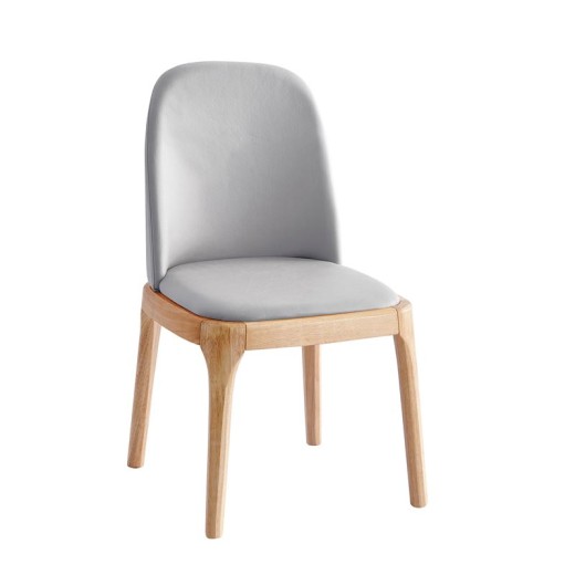 VISTA Καρέκλα Τραπεζαρίας- Κουζίνας, Απόχρωση Natural Oak Pu Ανοιχτό Γκρι Γκρι