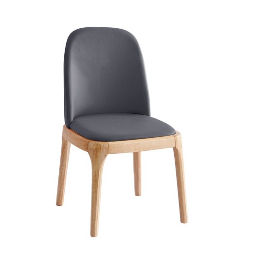 VISTA Καρέκλα Τραπεζαρίας- Κουζίνας, Απόχρωση Natural Oak Pu Σκούρο Γκρι Ανθρακί