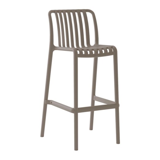 MODA Σκαμπό Bar Στοιβαζόμενο PP - UV Protection, Απόχρωση Mocha Μπεζ-Tortora-Sand-Cappuccino