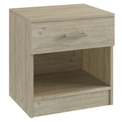 LIFE-W Κομοδίνο με 1 Συρτάρι, Απόχρωση Sonoma Φυσικό