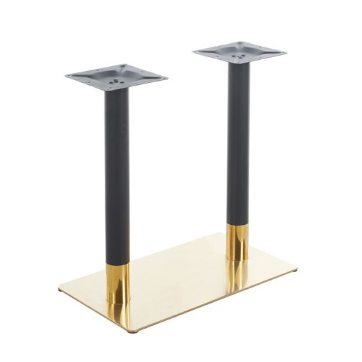 FLASH Βάση Τραπεζιού Μακρόστενη Μέταλλο Βαφή Μαύρο-Χρυσό (17,00 Kg) Μαύρο