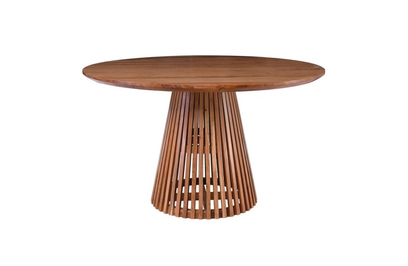 RIM Τραπέζι Ροτόντα Τραπεζαρίας, Ξύλο Μασίφ Ακακία Απόχρωση Φυσικό