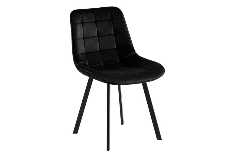 MYRIAM K/D Καρέκλα Τραπεζαρίας Μέταλλο Βαφή Μαύρο, Ύφασμα Velure Μαύρο ( Συσκ.4 ) (4τμχ)