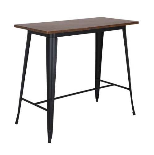 RELIX Wood Dark Oak Τραπέζι Bar-Pro, Μέταλλο Βαφή Μαύρο Καρυδί