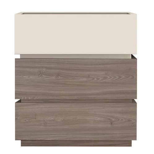 VANITY Συρταριέρα 3 Συρτάρια Αποχρώσεων Sonoma Oak & Cream, με Αποσπώμενα χρωματικά Μέρη Εκρού