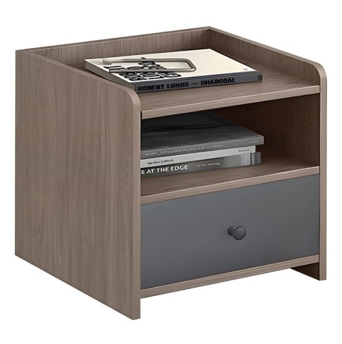 ORIENT Κομοδίνο με 1 Συρτάρι, Απόχρωση Sonoma Oak-Grey Ανθρακί