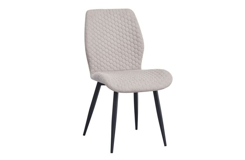 CLARA Καρέκλα Τραπεζαρίας Μέταλλο Βαφή Μαύρο, Ύφασμα Sand Μαύρο