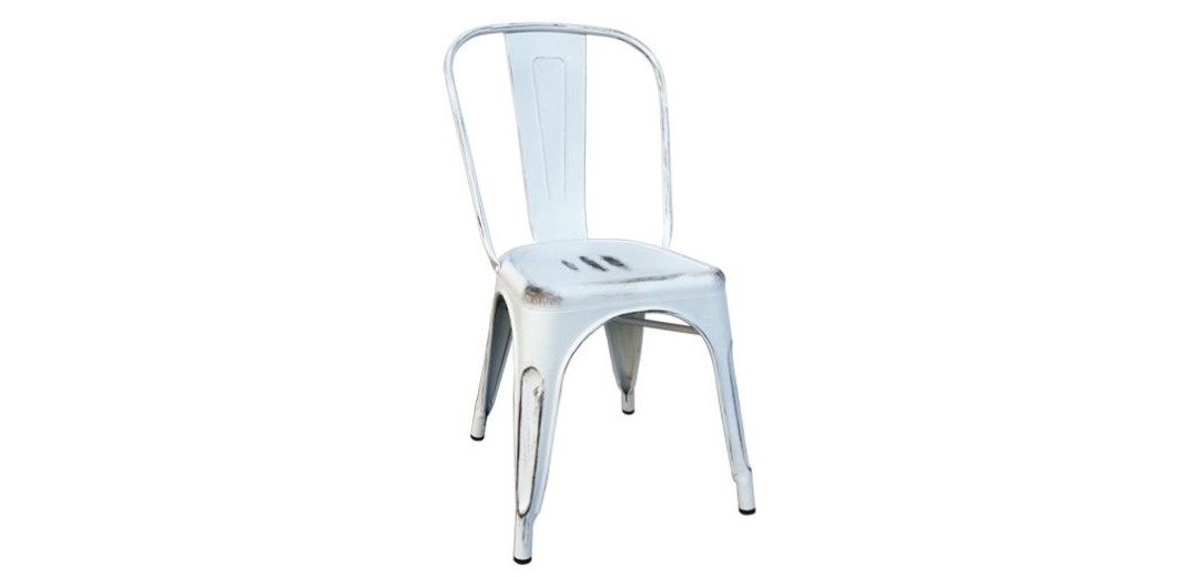 RELIX Καρέκλα-Pro, Στοιβαζόμενη, Μέταλλο Βαφή Antique White Άσπρο