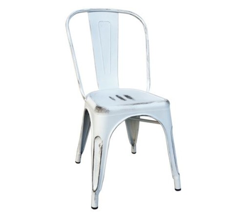 RELIX Καρέκλα-Pro, Στοιβαζόμενη, Μέταλλο Βαφή Antique White Άσπρο