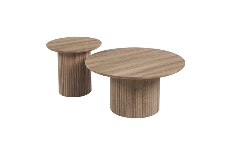 DIAZ Set-2 Τραπεζάκια Σαλονιού-Καθιστικού, ΜDF Απόχρωση Sonoma Φυσικό