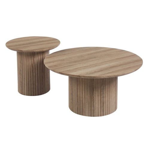 DIAZ Set-2 Τραπεζάκια Σαλονιού-Καθιστικού, ΜDF Απόχρωση Sonoma Φυσικό