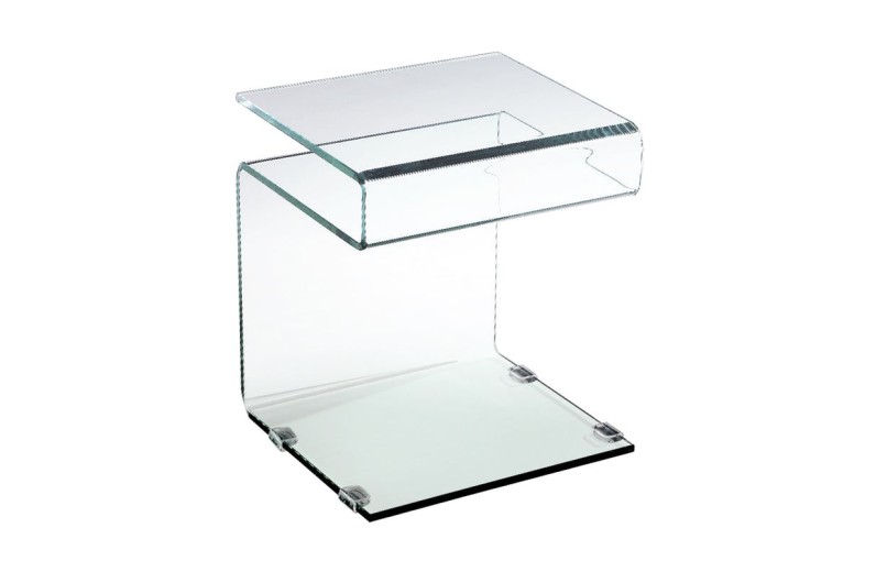 GLASSER Τραπεζάκι Βοηθητικό Διάφανο Γυαλί 12mm