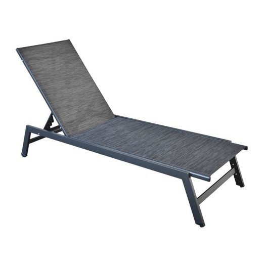 CORTE Ξαπλώστρα K/D, Μέταλλο Βαφή Μαύρο, Textilene Ανθρακί Ανθρακί