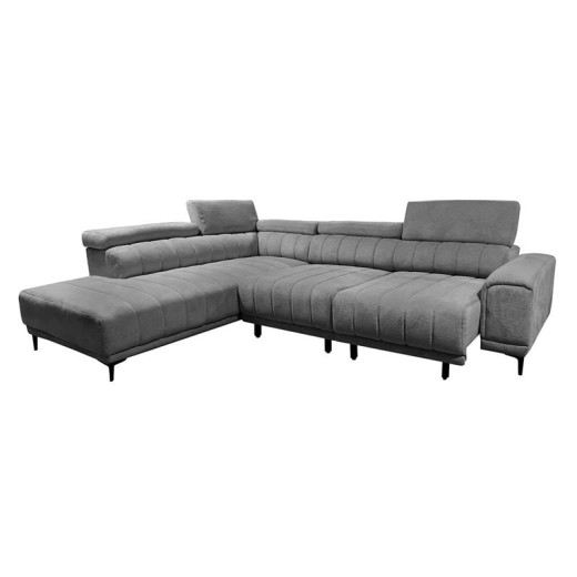MASSIMO Καναπές Δεξιά Γωνία Ηλεκτρικά Συρόμενα Καθίσματα, Ύφασμα Water Repellent Γκρι