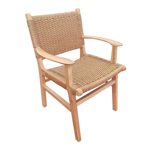 COMO Πολυθρόνα Τραπεζαρίας Φυσικό, Κάθισμα Paper Rope (2τμχ)