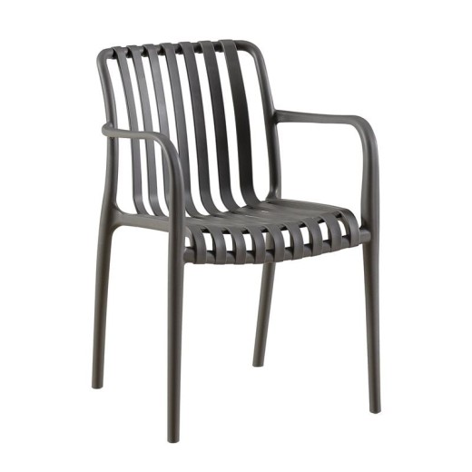 MODA-N Πολυθρόνα Στοιβαζόμενη PP, Στοιβαζόμενη Απόχρωση Γκρι