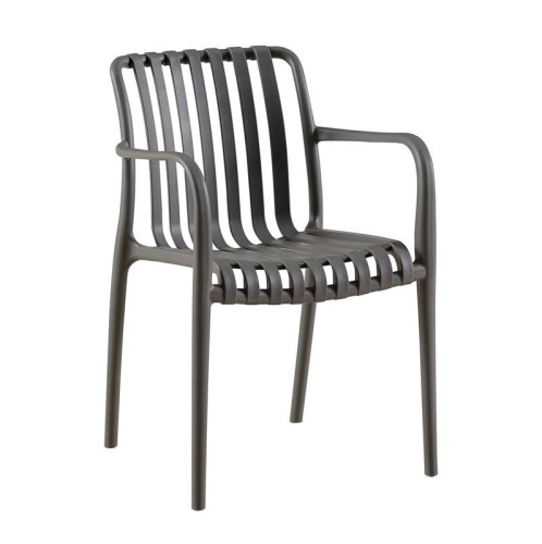 MODA-N Πολυθρόνα Στοιβαζόμενη PP, Στοιβαζόμενη Απόχρωση Γκρι