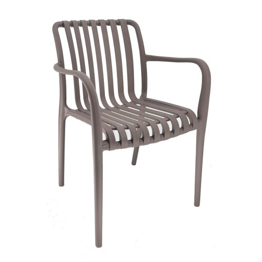 MODA-N Πολυθρόνα Στοιβαζόμενη PP, Στοιβαζόμενη Απόχρωση Mocha Μπεζ-Tortora-Sand-Cappuccino