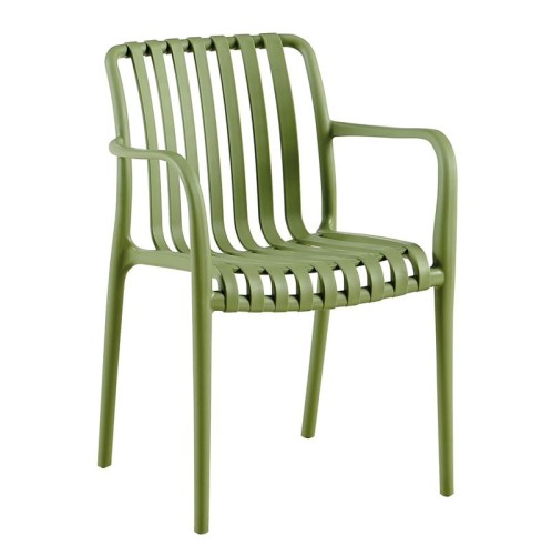 MODA-N Πολυθρόνα Στοιβαζόμενη PP, Στοιβαζόμενη Απόχρωση Πράσινο