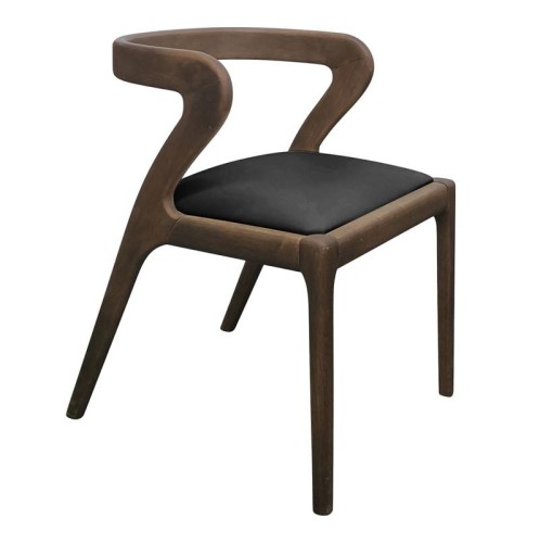 AVERY Καρέκλα Τραπεζαρίας, Απόχρωση Καρυδί, Pu Μαύρο Καρυδί