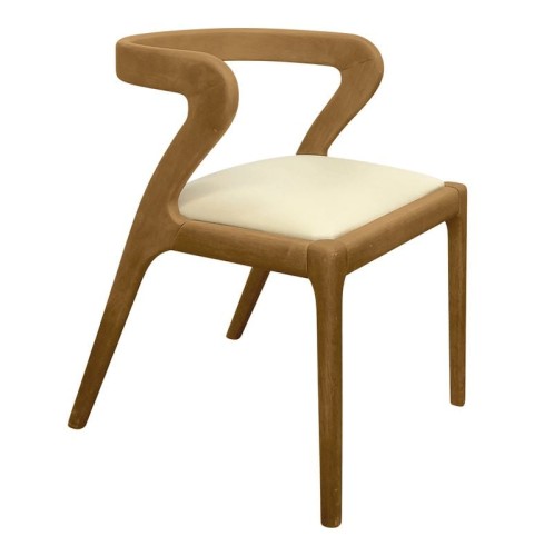 AVERY Καρέκλα Τραπεζαρίας, Απόχρωση Φυσικό, Pu Εκρού Εκρού