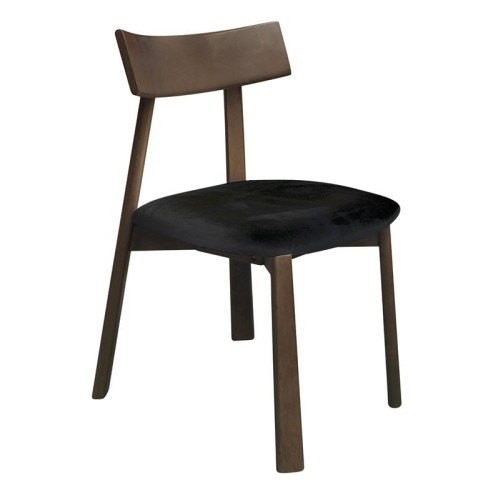 CORNEL Καρέκλα Τραπεζαρίας, Απόχρωση Καρυδί, Pu Μαύρο Καρυδί