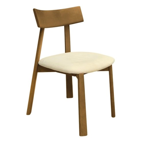 CORNEL Καρέκλα Τραπεζαρίας, Απόχρωση Φυσικό, Pu Εκρού Εκρού