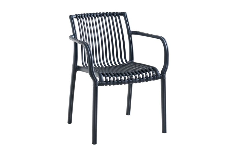 MODENA Πολυθρόνα Στοιβαζόμενη, PP-UV Protection Ανθρακί