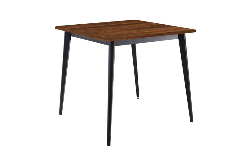 VIDAL Τραπέζι Μέταλλο Βαφή Μαύρο, Επιφάνεια 80x80cm/16mm Contract Sliq Walnut Καρυδί