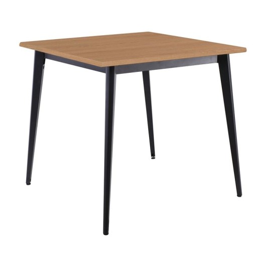 VIDAL Τραπέζι Μέταλλο Βαφή Μαύρο, Επιφάνεια 80x80cm/16mm Contract Sliq Beech Μαύρο