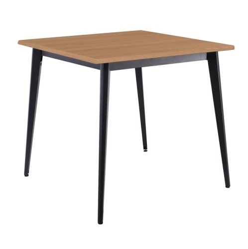 VIDAL Τραπέζι Μέταλλο Βαφή Μαύρο, Επιφάνεια 80x80cm/16mm Contract Sliq Beech Μαύρο