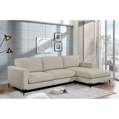 BANCO Καναπές Σαλονιού - Καθιστικού, Γωνία Αναστρέψιμος Ύφασμα Μπεζ Μπεζ-Tortora-Sand-Cappuccino