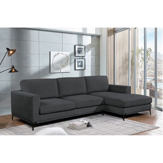 BANCO Καναπές Σαλονιού - Καθιστικού, Γωνία Αναστρέψιμος Ύφασμα Γκρι