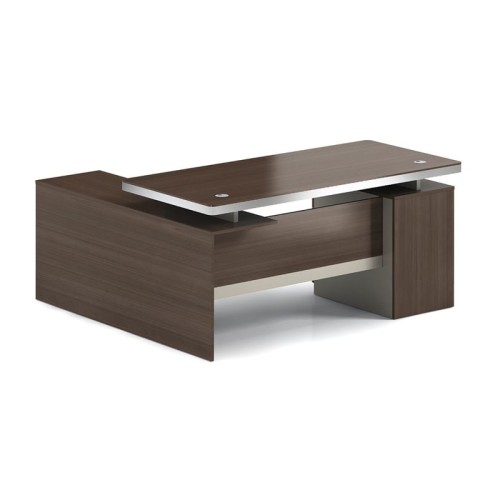 CONCEPT Γραφείο Αναστρέψιμη Γωνία, Απόχρωση Καρυδί - Μπεζ Καρυδί