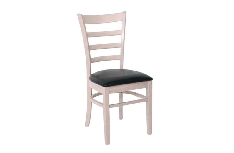 NATURALE Καρέκλα White Wash, Pu Μαύρο Μαύρο