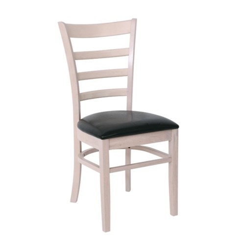 NATURALE Καρέκλα White Wash, Pu Μαύρο Μαύρο