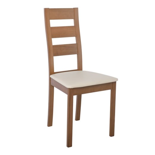 MILLER Καρέκλα Οξιά Aroma Beech, PVC Εκρού Εκρού