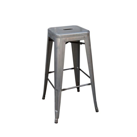 RELIX Σκαμπό Bar-Pro H.67cm, Στοιβαζόμενο, Μέταλλο Βαφή Metal με Διακοσμητική Σκουριά Γκρι