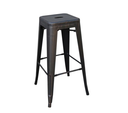 RELIX Σκαμπό Bar-Pro H.67cm, Στοιβαζόμενο, Μέταλλο Βαφή Antique Black Μαύρο