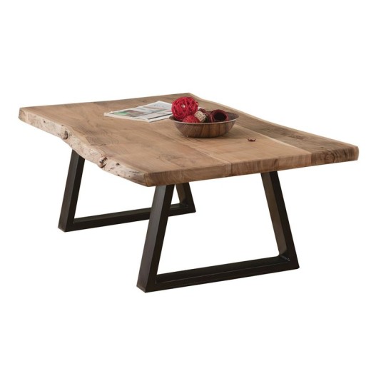 LIZARD Τραπεζάκι Σαλονιού Καθιστικού, Μέταλλο Βαφή Μαύρο, Ξύλο Ακακία Φυσικό Μαύρο